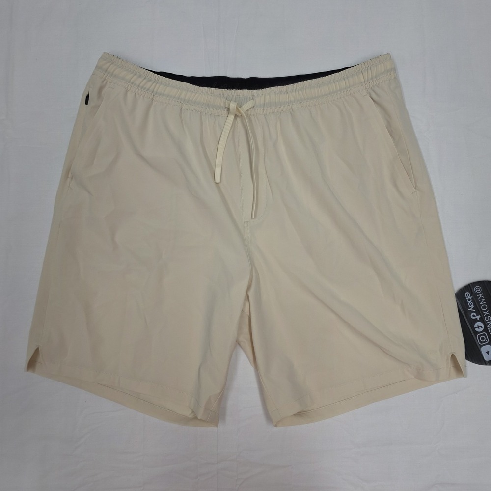 Bad Birdie 8" Active Golf Shorts Cream Comfort Fit Men's Size XLarge